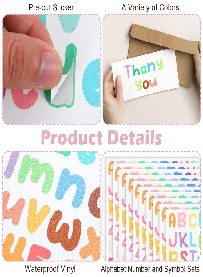 Exircy 800pcs Letter Stickers, Alphabet Stickers Vinyl Alphabet Number Sticker Set 1 Inch Self-Adhesive Letters Small Mailbox Numbers Labels Cartoon ABC Sticker DIY Crafts Art Making, Decals, 10 Sheets - Image 3